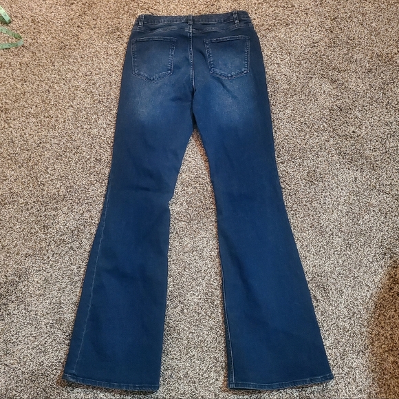 Dear John Dark Blue Split Flare High Rise Jeans Womens Sz 31 - Picture 2 of 13
